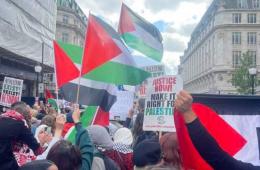 اللاجئون الفلسطينيون السوريون يتظاهرون في أوروبا ضد جرائم الاحتلال