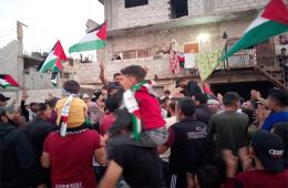مظاهرات غاضبة في مخيمي جرمانا ودرعا تنديداً بجريمة مستشفى المعمداني في غزة