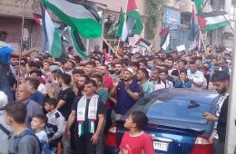 مظاهرات في المخيمات الفلسطينية بسوريا تندد بالعدوان الإسرائيلي ودعم أمريكا له