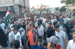 شاهد: فلسطينيو سورية خرجوا على بكرة أبيهم تضامناً مع أهلهم في غزة