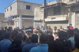 مظاهرة في مخيم درعا تندد بالعدوان الإسرائيلي على غزة