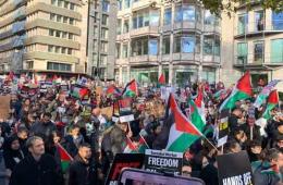 فلسطينيو سوريا يشاركون في تظاهرات لندن الرافضة للعدوان الإسرائيلي على غزة