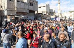 مسيرة تضامنية مع غزة في مخيم خان دنون