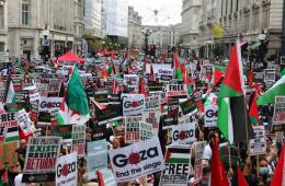 فلسطينيو سوريا يشاركون بتظاهرات تضامنية مع غزة في أوروبا
