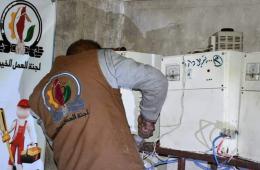 جمعية خيرية تصلح المنظمات الكهربائية لمضخات المياه في مخيم خان دنون