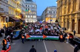 فلسطينيو سوريا يشاركون بمظاهرة حاشدة في فيينا ضد الاحتلال الإسرائيلي