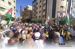 سوريا. مسيرات تضامنية في المخيمات الفلسطينية مع غزة ولبنان