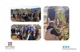 تشجير حديقة "مجمع الأونروا" بمخيم اليرموك