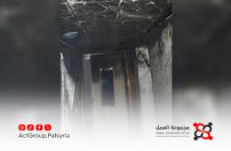 حريق في مخيم خان دنون يتسبب بأضرار مادية وحالات اختناق