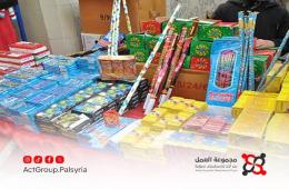 الأمن العام في مخيم خان دنون يمنع بيع الألعاب النارية حفاظاً على السلامة العامة