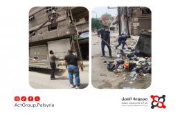 حملات نظافة وإنارة في مخيم اليرموك بمشاركة مجتمعية واسعة