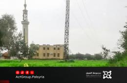 عائلة أبو جعادة الفلسطينية في قرية معرية الحدودية بدرعا   