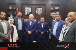 دمشق. وفد من رابطة المحامين الفلسطينيين في مخيم سبينة يزور السفارة الفلسطينية