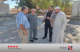 مخيم حماه. وفد من الهيئة العامة للاجئين الفلسطينيين يزور  المخيم ويبحث احتياجاته الخدمية