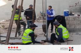 إعادة تأهيل بئر مياه في مخيم خان دنون بتمويل مؤسسات إنسانية لتخفيف معاناة اللاجئين