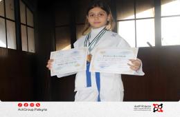 تتويج مزدوج للبطلة الفلسطينية ليلى خالد مقبل في بطولة الكاراتيه شوتوكان باللاذقية