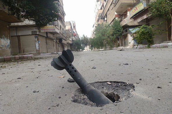 A number of mortar shells targeted the Yarmouk camp