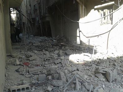 The Syrian Regular Army Warplanes Raided on the Yarmouk Camp in Damascus.