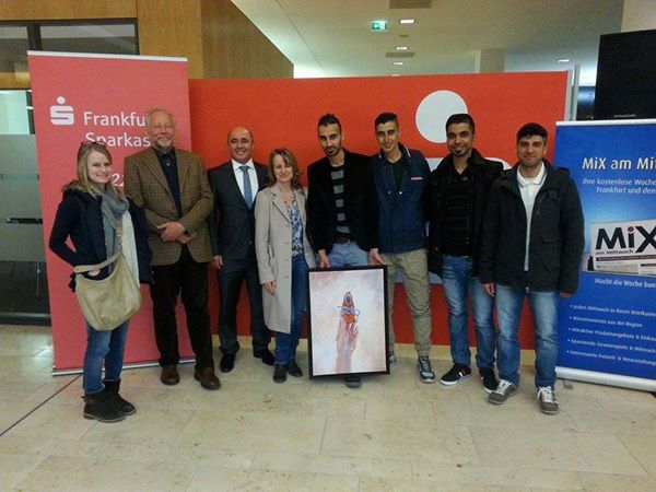 A Palestinian Refugee from the Yarmouk Camp Wins the First Prize in a Drawing Competition in Germany.
