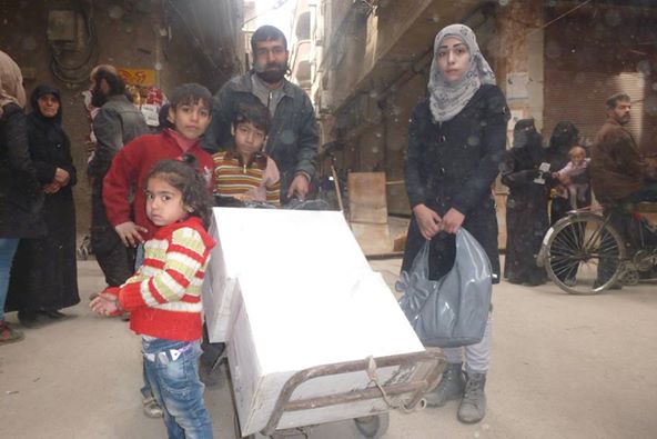 Food Aid Distribution Continues to the Yarmouk Residents.