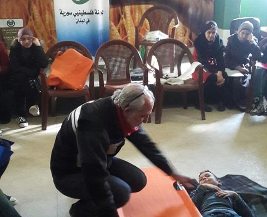 Palestinians of Syria Committee completes first-aid course for women in Lebanon.