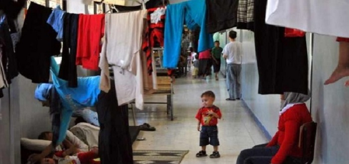 UNRWA stops its aid provided to displaced families in Abnaa Al-Shuahaa school in Damascus Suburb.