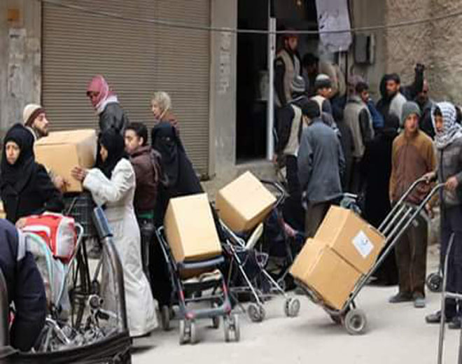 Jafra Foundation continues providing aid to displaced families in Yalda Town.