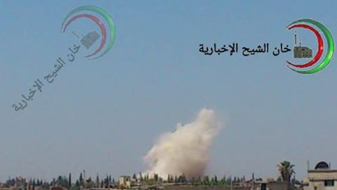 42 Explosive Barrels Target the Vicinity of Khan Al Shieh Camp