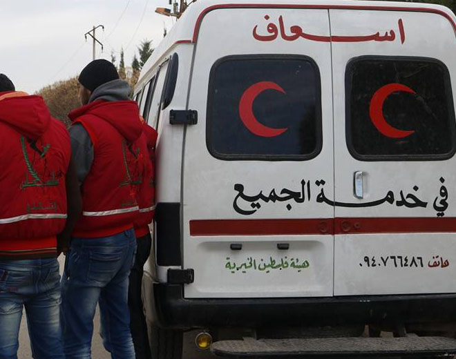 Palestine Charity Commission equips ambulance to evacuate sick civilians in southern Damascus
