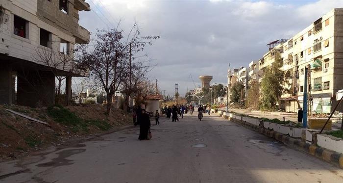 A number of university students leave Yarmouk camp, to take their tests in their universities in Damascus