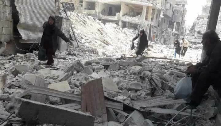 Appeals to remove 7 bodies from under the rubble of Yarmouk camp