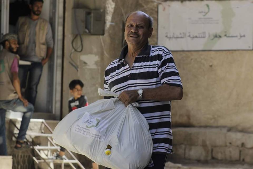 Relief Items Distributed to Civilians Displaced from Yarmouk Camp