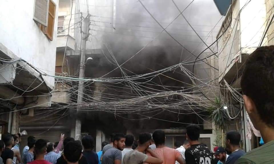 Bakery Burned Down in Aleppo’s AlNeirab Camp for Palestinian Refugees 