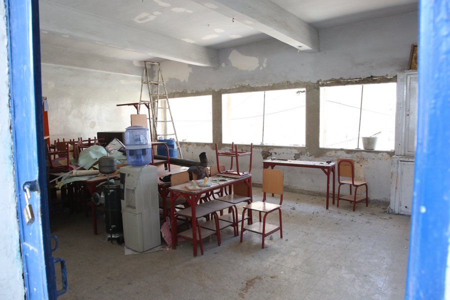 UNRWA Rehabilitates Nahaf School in Jaramana Camp for Palestine Refugees