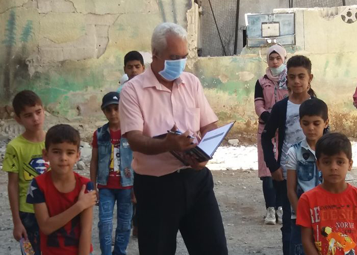 Parents Gather at UNRWA School in Yarmouk Camp