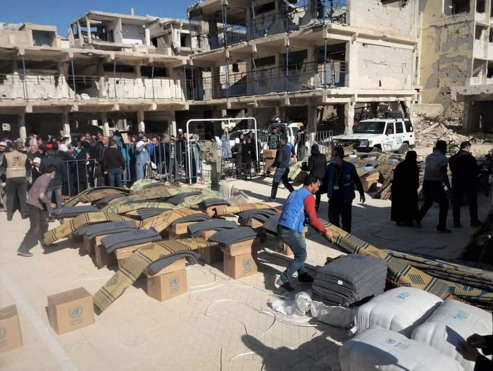 UNRWA Aid Distributed in Yarmouk Camp