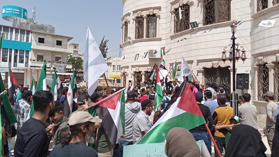 March Held in Northern Syria to Celebrate Gaza Ceasefire