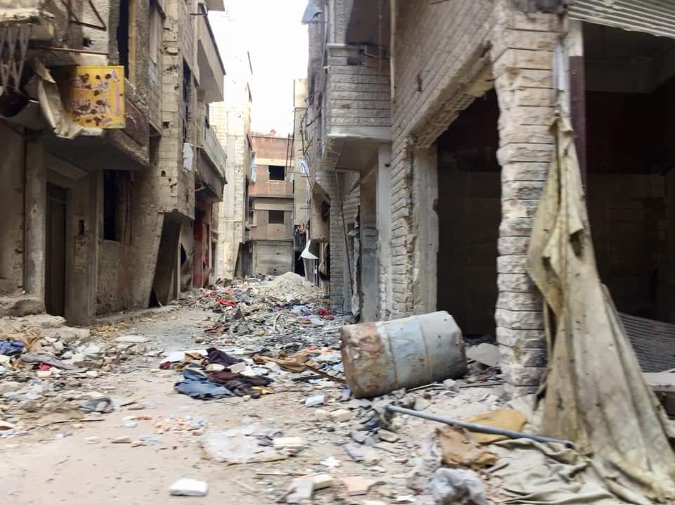 Debris Clearance ongoing in Yarmouk Camp for Palestinian Refugees