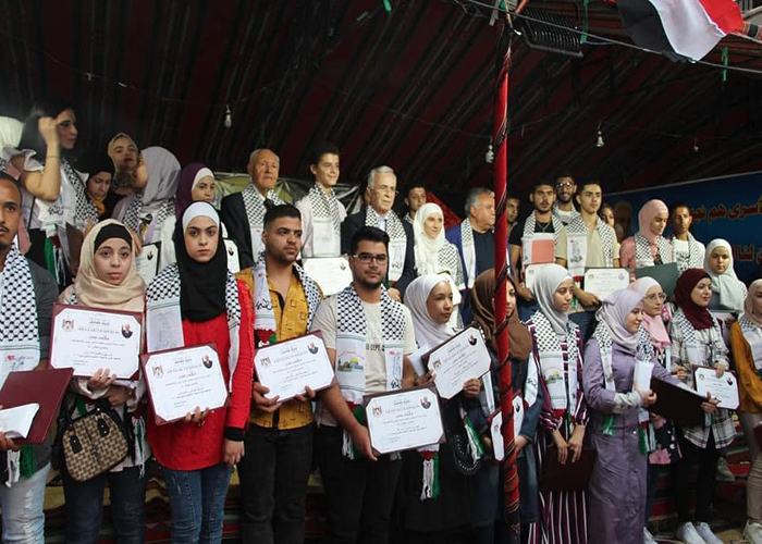 Palestinian Refugee Students Honored in Yarmouk Camp
