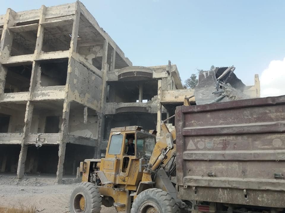Debris-Clearance Started at 3 UNRWA Centres in Yarmouk Camp 