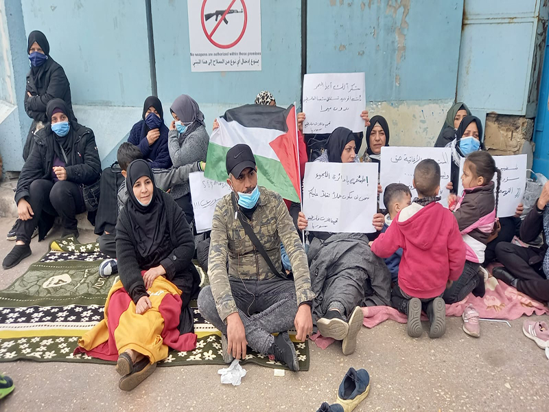 Palestinian Refugees from Syria Rally Outside of UNRWA Office in Beirut