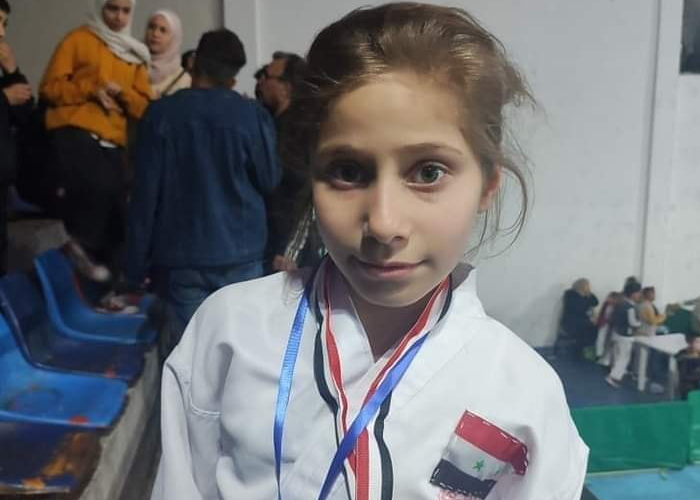 Palestinian Refugee Child Wins 3rd Place at Syria Karate Championship