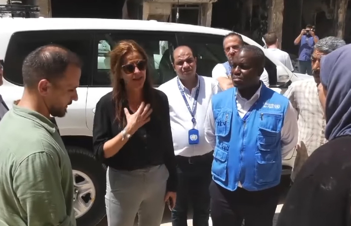 UN Delegation Pays Visit to Yarmouk Camp for Palestinian Refugees