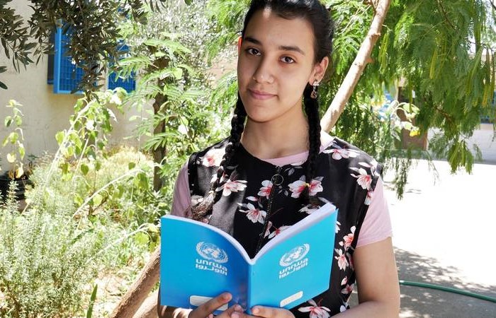 Palestinian Girl Gets Highest Score at UNRWA School