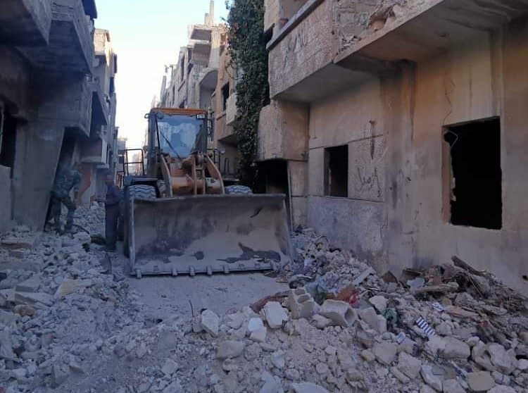 Rubble-Clearance Ongoing in AlHajar AlAswad