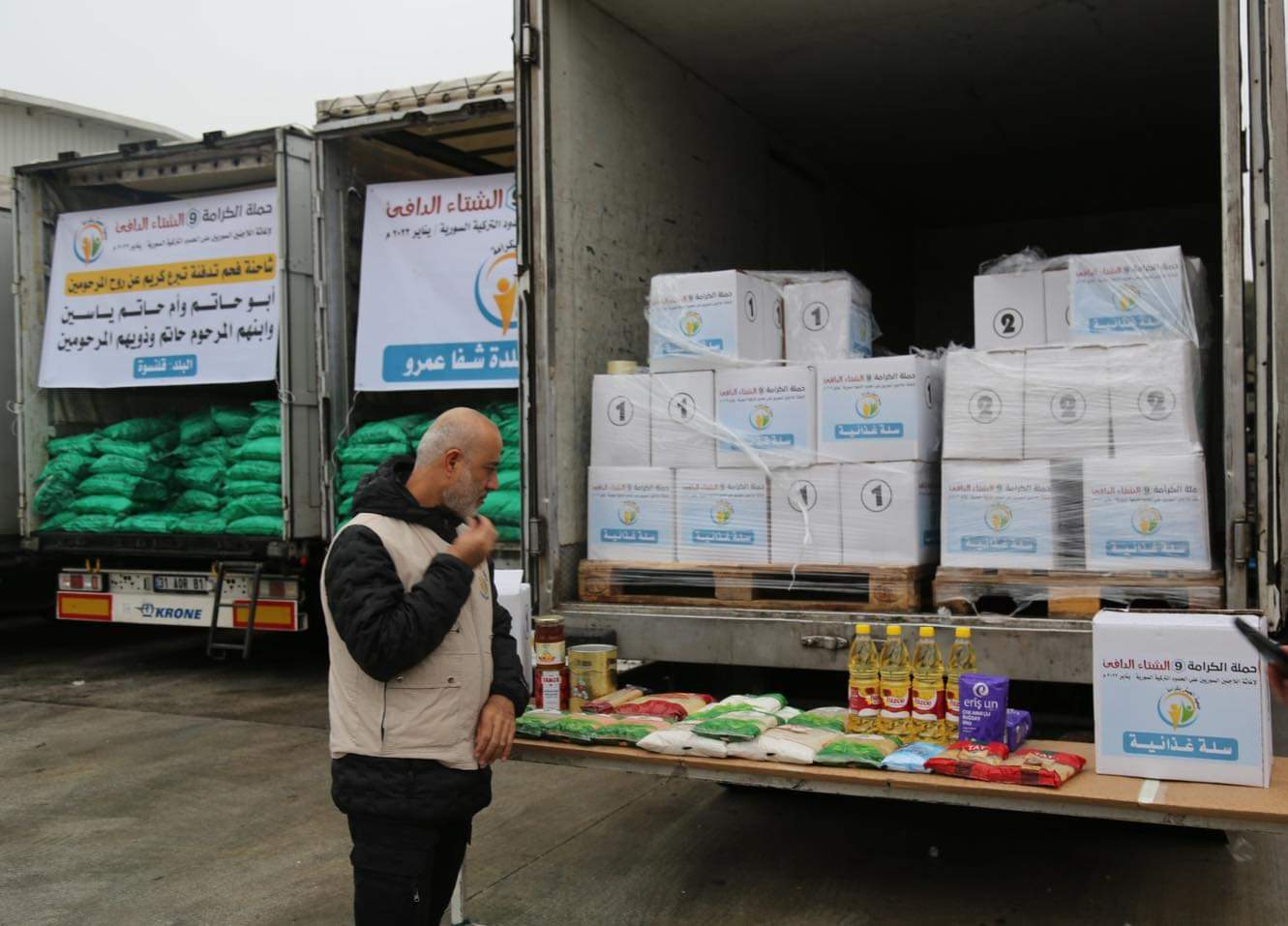 Palestinian Humanitarian Aid Convoy Dispatched to Northern Syria