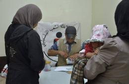 The Charity Committee Distributes Baby Milk to the displaced children of Yarmouk , and Prepares a Charity Campaign for the Besieged Children of Yarmouk