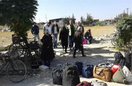 A Group of Besieged Students Leave Yarmouk to Resume their Study