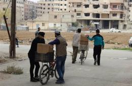 "For Yarmouk" Campaign Continues distribution of Food Aid to Yarmouk Camp People. 