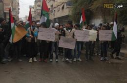 In the Third Anniversary of the "Mig Massacre" Displaced People from Al-Yarmouth Camp Organize a Sit-in at Yalda Town